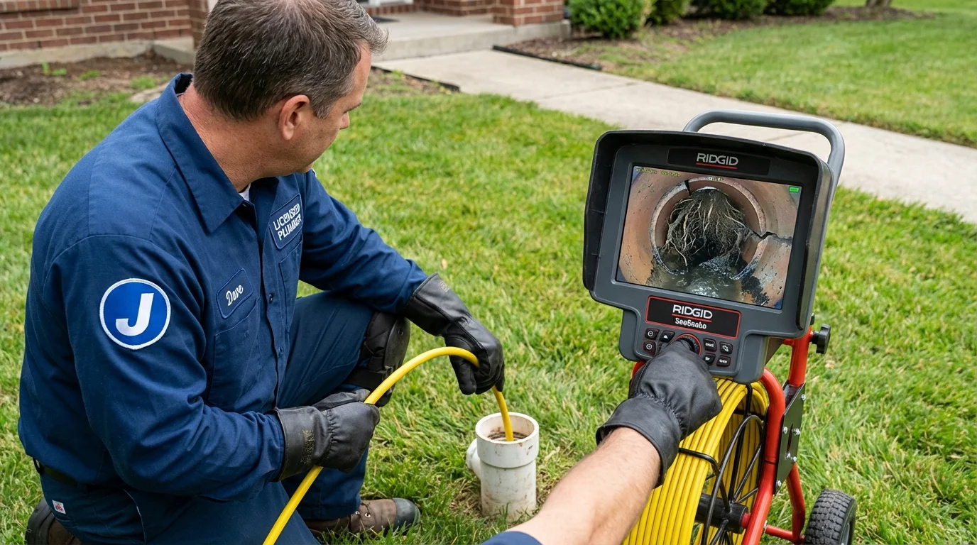 Sewer camera inspection being performed by Johns Plumbing LLC in Cashton