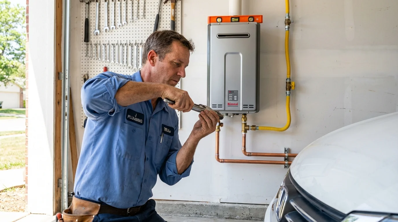 Tankless water heater installation by a Johns Plumbing LLC plumber in Cashton